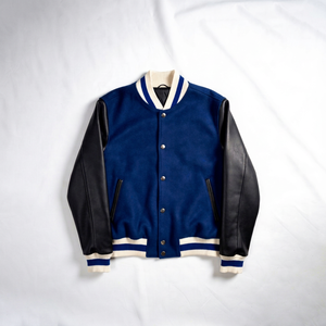 Men Premium Varsity Letterman <b>Jacket</b> High Quality Soft Comfortable Snap Front Rib Knit Trim <b>Casual</b> Regular Fit Outerwear Cotton - Product Image 1