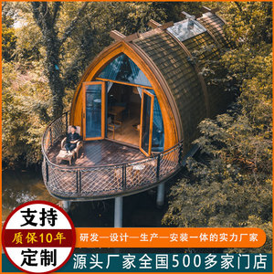 Cabane d'été moderne en bois pour 3-4 personnes, abri extérieur en bois traité sous pression - Product Image 5