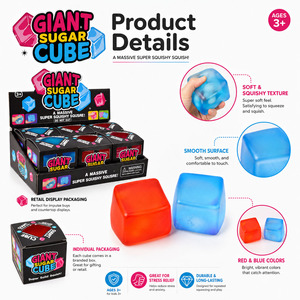 Jouet anti-stress géant en forme de cube de sucre mignon personnalisé, jouet à presser, décoration de bureau mignonne, vente en gros OEM - Product Image 2