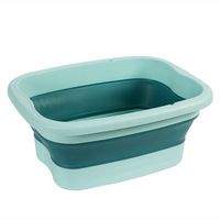 Baignoire pliable pour les pieds, seau de trempage des pieds, bassin pliant domestique peu encombrant avec couvercle, bassin portable épaissi avec fonction de massage