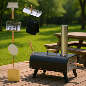 Four à pizza portable DB au bois et granulés, 12 pouces, en pierre, avec couvercle et pieds pliables, pour cuisson extérieure - Product Image 2