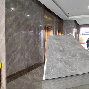 BAIJIN High Glossy Marble Design PVC Wall Panel Board PVC UV Marble Sheets for Interior House Decoration
