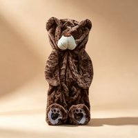 Ours en peluche de Noël avec chapeau et écharpe du Père Noël, jouet animal en peluche non rembourré, poupée ours, décoration de Noël, cadeau de vacances pour enfants