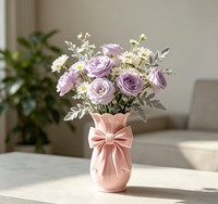 Vase décoratif multifonctionnel en forme de nœud imprimé en 3D, support à fleurs, porte-stylo, boîte de rangement, décoration de chambre mignonne et féminine, cadeau pour la maison