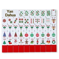 Jeu de Mahjong Américain Rouge de Noël en Mélamine, Portable, 160 Tuiles pour Jeux d'Échecs et de Cartes, Emballage en Carton
