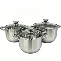 6 pièces 18-20-24cm batterie de cuisine en acier inoxydable casseroles avec poignées pour la cuisine à domicile