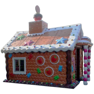 Outdoor <strong>Christmas</strong> <strong>Village</strong> <strong>Large</strong> Giant <strong>Christmas</strong> Decoration Waterproof Fiberglass Gingerbread House Park Plaza Festive Scene - Product Image 1