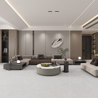 Azulejos de Porcelana Brillante Resistentes al Desgaste, Estilo Mármol Pulido Gris 750x1500, para Baños de Villas, Gran Venta