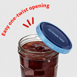 Couvercle de mise en conserve 82 mm à ouverture facile par torsion, avec ensemble de bocaux en verre (lot de <span class=keywords><strong>8</strong></span>) hexagonaux de qualité alimentaire, OEM ODM <span class=keywords><strong>pour</strong></span> sauce chili, miel, confiture - Product Image 4