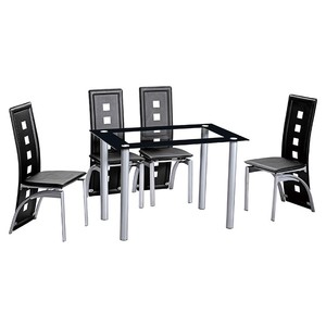 Campione libero di alta qualità in vetro temperato <span class=keywords><strong>set</strong></span> sala da pranzo moderno tavolo da pranzo e <span class=keywords><strong>4</strong></span> <span class=keywords><strong>sedie</strong></span> - Product Image 1
