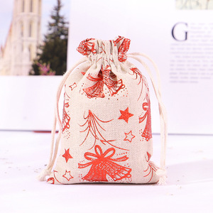 Christmas Decorations Gold Foil Durable Reusable Hot Stamping Gift <b>Bag</b> Christmas Drawstring <b>Advent</b> <b>Calendar</b> Candy Wrapping - Product Image 2