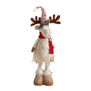 Statues de cerfs en peluche Elk PLUSH, figurines de rennes de Noël en peluche faites à la main, décorations de Noël en forme de rennes - Product Image 1