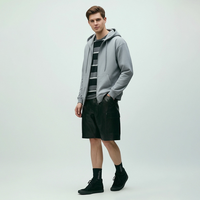 Sweat-shirt à capuche zippé pour homme en coton personnalisé, de haute qualité, basique, en mélange de coton, nouveau, respirant, avec fermeture éclair intégrale