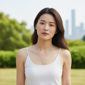 Stainless Steel <b>Necklace</b> 1Cm Single Sided Letter <b>Y</b> Pendant For Women Fashion Jewelry Collar Chain - Product Image 2