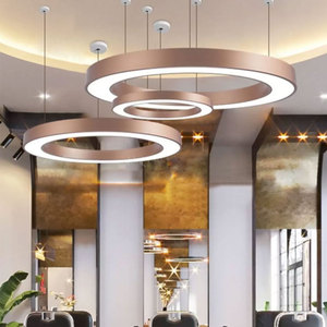 Lampada <span class=keywords><strong>a</strong></span> Sospensione Rotonda Semplice, Luci Pendenti Decorative <span class=keywords><strong>a</strong></span> Soffitto, Anelli Circolari Dorati, Lampadari LED Moderni di Lusso - Product Image 1