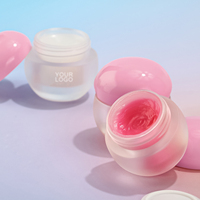 Vente en gros de masque de sommeil pour les lèvres vegan rose fraise petit baume à lèvres avec logo personnalisé soin des lèvres aromatisé aux fruits naturels de haute qualité mignon