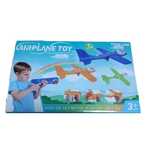 ITTL 35cm atossico catapulta pistola aereo giocattolo con 3 colori EVA schiuma aerei e luci pieno sparatutto aereo giocattolo per bambini