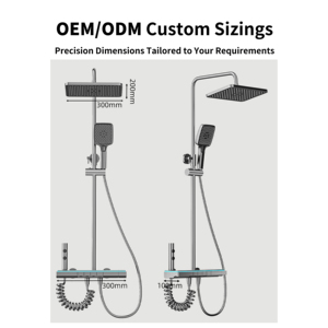 Yite Áp Lực Cao Lượng Mưa Hệ Thống Vòi Hoa Sen Mềm Máy Bay Phản Lực Massage 4 Chế Độ Tĩnh Nhiệt Rắn Brass Gốm Van Lõi Tường Gắn Kết - Product Image 2