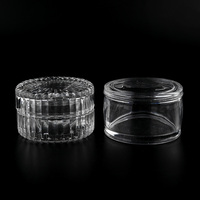 Récipient à bougie en verre votif avec couvercle, petit pot en verre transparent, vente en gros