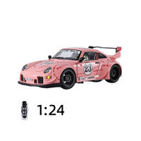 Modèle de voiture miniature en métal 1:24 RWB 993 avec son et lumière, jouet de collection avec télécommande