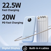 Meilleures ventes : Batterie externe portable OEM ultra-fine 10000mAh 20000mAh 22.5W à charge rapide avec câbles