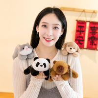 Porte-clés en peluche Panda Kawaii, animal en peluche personnalisé, rembourrage en coton PP long, 11-30 cm, cadeau promotionnel pour les 14 ans et plus
