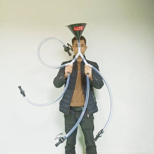 משפך שתייה באיכות גבוהה כלים משקה מפלגה פופולרי 4 צינור בירה פלסטיק - Product Image 4