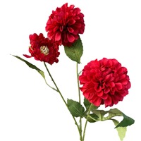 Ramo de Hortensias de Seda Artificial Realista Hecho a Mano con 3 Cabezas de Pompones para Arreglos de Boda, Día de la Madre y Navidad