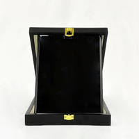 Plaque de certificat en bois noir pliable vierge avec boîte de plaques en bois vierges MH-LJ0445