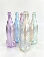 Bouteille en verre électroplaqué laser, bouteille en verre couleur arc-en-ciel irisé, vase décoratif pour la maison, la fête, ou comme ornement de table