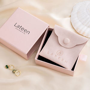 Custom Logo Cardboard Drawer Sliding Jewelry <b>Gift</b> <b>Box</b> with Ribbon for Necklace <b>Earring</b> Bracelet Pendant Ring - Product Image 1