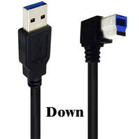 Câble USB 3.0 Type A vers B à 90 degrés, connecteur B angulaire, 5 Gbps, 0,5 à 3 m