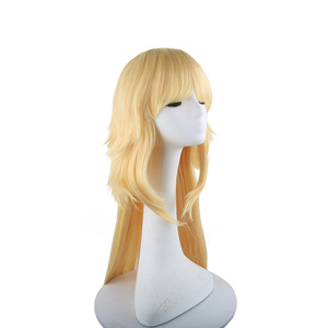 Perruque de cosplay Isabella Holly, blond doré, longue, droite, avec frange, cheveux synthétiques dégradés pour le jeu de rôle <span class=keywords><strong>The</strong></span> <span class=keywords><strong>Promised</strong></span> <span class=keywords><strong>Neverland</strong></span> - Product Image 2