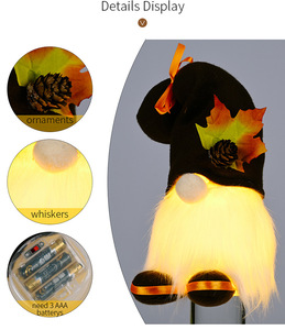 Decoración para el Hogar, Nuevas Luces Otoñales, Muñeco de Hoja de Arce y Piña, Decoraciones de Acción de Gracias, Adornos Luminosos para el Festival de la Cosecha - Product Image 4