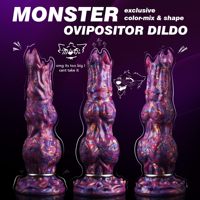 Dildo inflable de monstruo ovariano de 26 cm con ano inflable y 4 huevos de silicona, bomba vaginal, juguetes sexuales extremos para mujeres y hombres