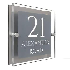 Targa per porta moderna personalizzata con numero civico galleggiante, in acrilico, con lettere 3D per casa e indirizzo, decorazione artistica da parete per esterni (bianco, 35 x 16 cm