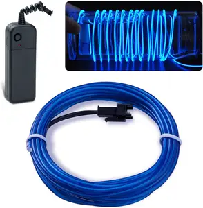 Fio de néon eletroluminescente a pilhas, 10 cores, 1m, 3m, personalizado, mais vendido, corda elétrica brilhante em 10 cores, fio de néon 3m