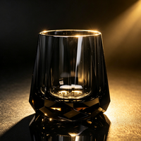 Vaso de whisky de cristal tallado a mano con base pesada, estilo Old Fashioned, sin plomo, transparente, para Bourbon, Scotch y cócteles.