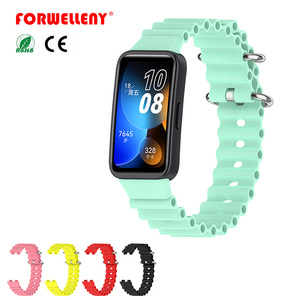 FORWELLENY Sport Ocean serie Smartwatch accessori in Silicone cinturino braccialetto braccialetto per <span class=keywords><strong>Huawei</strong></span> Band 8 <span class=keywords><strong>9</strong></span> 10 - Product Image 1