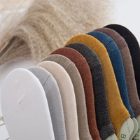 Vente chaude été mince anti-dérapant respirant bambou invisible pas de spectacle chaussettes basses pour hommes