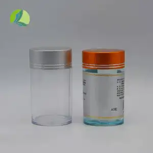 Transparent health product bottle 100ml Plastic PS wide mouth medicine bottle with aluminum cap Food and drug packaging