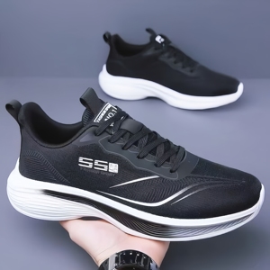 Chaussures de course à lacets pour hommes, en maille respirante, ultra légères, décontractées, semelle souple, absorbant les chocs, antidérapantes, printemps-été - Product Image 2