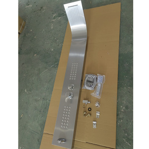 Colonne de douche thermostatique murale en acier inoxydable 304 Water Droplet Sanitary Ware, finition brossée, ensemble de douche 6609 - Product Image 1