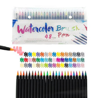 Set de marqueurs à pinceau véritable stylo aquarelle à pointe fine pour l'art en matière plastique avec pointe en feutre