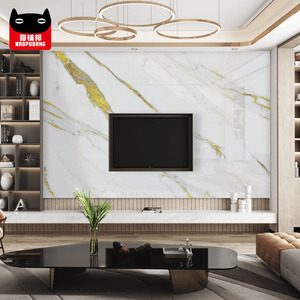 Papan lembar dinding latar belakang marmer PVC, kristal karbon/pelat arang bambu Panel dinding Veneer kayu - Product Image 4