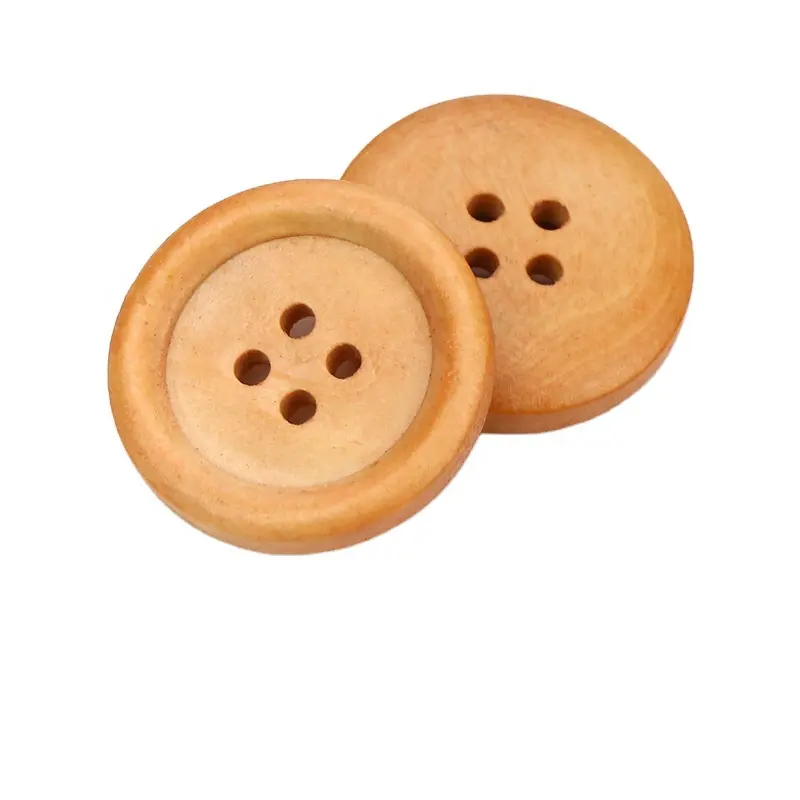 Vintage Wood Button with 4 Holes Wooden Crafts Buttons for Sewing Art Craft DIY Suppliers 20mm 25mm Black White