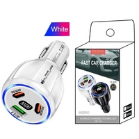 Charger Mobil Anti Api Bersertifikasi CE, Pengisian Cepat 90W PD 3.0 QC 3.0 2 USB-C, Produk Terlaris
