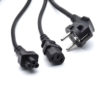 1,5 M 1,8 M Negro Cable de alimentación de la UE de alta calidad con cobre para computadora portátil Cable de alimentación de computadora de escritorio C13 C7 C5