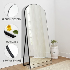 Custom Wholesale Gold Hung Metal <b>Framed</b> Full-Length Floor Mirror <b>Large</b> Dressing Wall Arched Standing Espejo Modern Decorative - Product Image 4