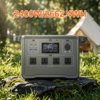 Station d'alimentation portable 350W 700W 1500W avec panneaux solaires 2400W 2662.4 Wh, générateur solaire grande capacité pour urgences domestiques